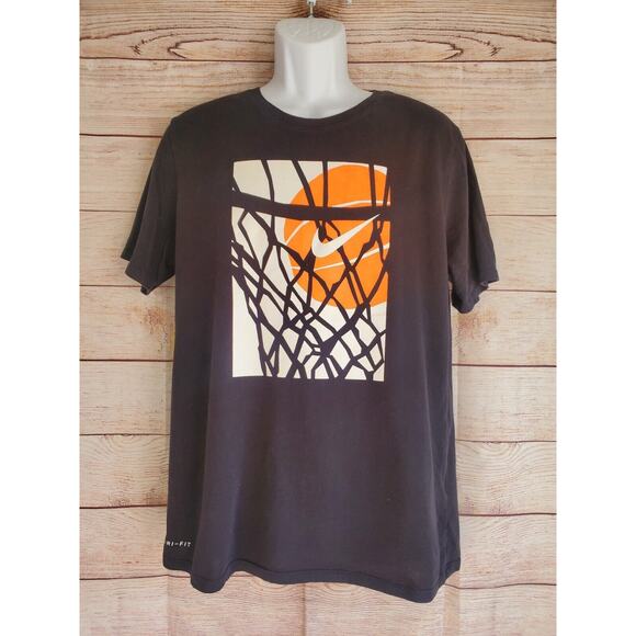 The Nike Tee Men's Large Dri-Fit Basketball Net Hoop Short Sleeve - Picture 1 of 5